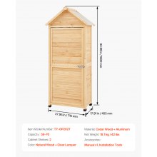 VEVOR Outdoor Wooden Storage Shed Waterproof Garden Tool Shed 28x63 inch