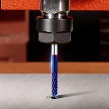 VEVOR 40pcs End Mills CNC Router Bits, 1/8" Shank, CNC Cutter Milling Carving Bit Set, Including 2-Flute Flat Nose & Ball Nose End Mill, Nano Blue Coat & Titanium Coat CNC Bits, for Milling Machine