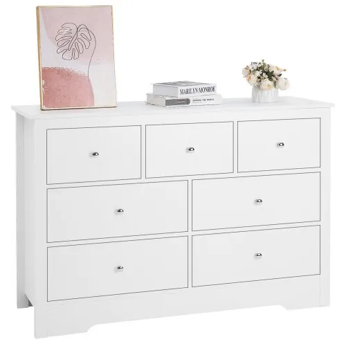 VEVOR White 7 Drawer Dresser 100 lbs Load, Each 40 lbs VEVOR White 7 Drawer Dresser 100 lbs Load, Each 40 lbs