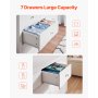 VEVOR 7 Drawer Dresser Wooden Chest of Drawers with Sliding with Anti-tip Device