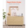 VEVOR 6 Drawer Dresser Wooden Chest of Drawers with Sliding with Anti-tip Device