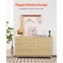 VEVOR 6 Drawer Dresser, Wooden Chest of Drawers with Sliding with Anti-tip Device, Modern Minimalist Dresser Chest, Closet Storage Organizer for Living Room, Hallway, Bedroom, Entryway, Light Wood