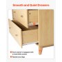 VEVOR 6 Drawer Dresser Wooden Chest of Drawers with Sliding with Anti-tip Device