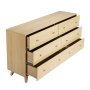 VEVOR 6 Drawer Dresser, Wooden Chest of Drawers with Sliding with Anti-tip Device, Modern Minimalist Dresser Chest, Closet Storage Organizer for Living Room, Hallway, Bedroom, Entryway, Light Wood