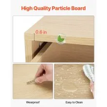 VEVOR 6 Drawer Dresser Wooden Chest of Drawers with Sliding with Anti-tip Device