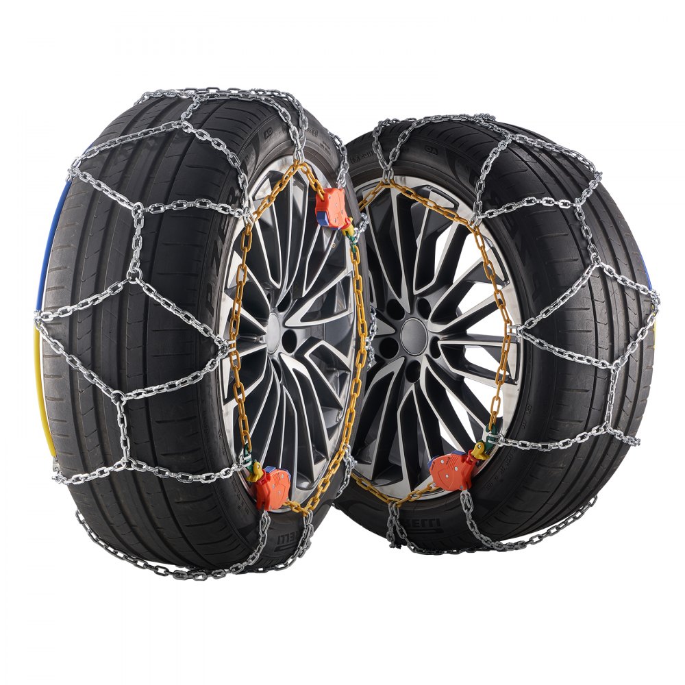 Cadenas de nieve autoajustables VEVOR, cadenas de tracción con malla de diamante antideslizantes, cadenas de emergencia de acero al manganeso para neumáticos 255/65-16, 255/60-18, 235/55-19 y 245/70-16 (juego de 2)