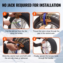 VEVOR 8 PCS Snow Chains Tire Width 9.2-11.2in/235-28mm for Car/Pickup/SUV/Truck