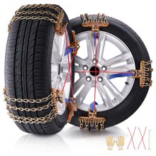 VEVOR 8 PCS Snow Chains Tire Width 9.2-11.2in/235-28mm for Car/Pickup/SUV/Truck