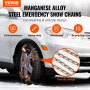 VEVOR Lot de 16 chaînes à neige pour pneus de 205 à 225 mm de largeur pour voiture/pick-up/SUV/camion