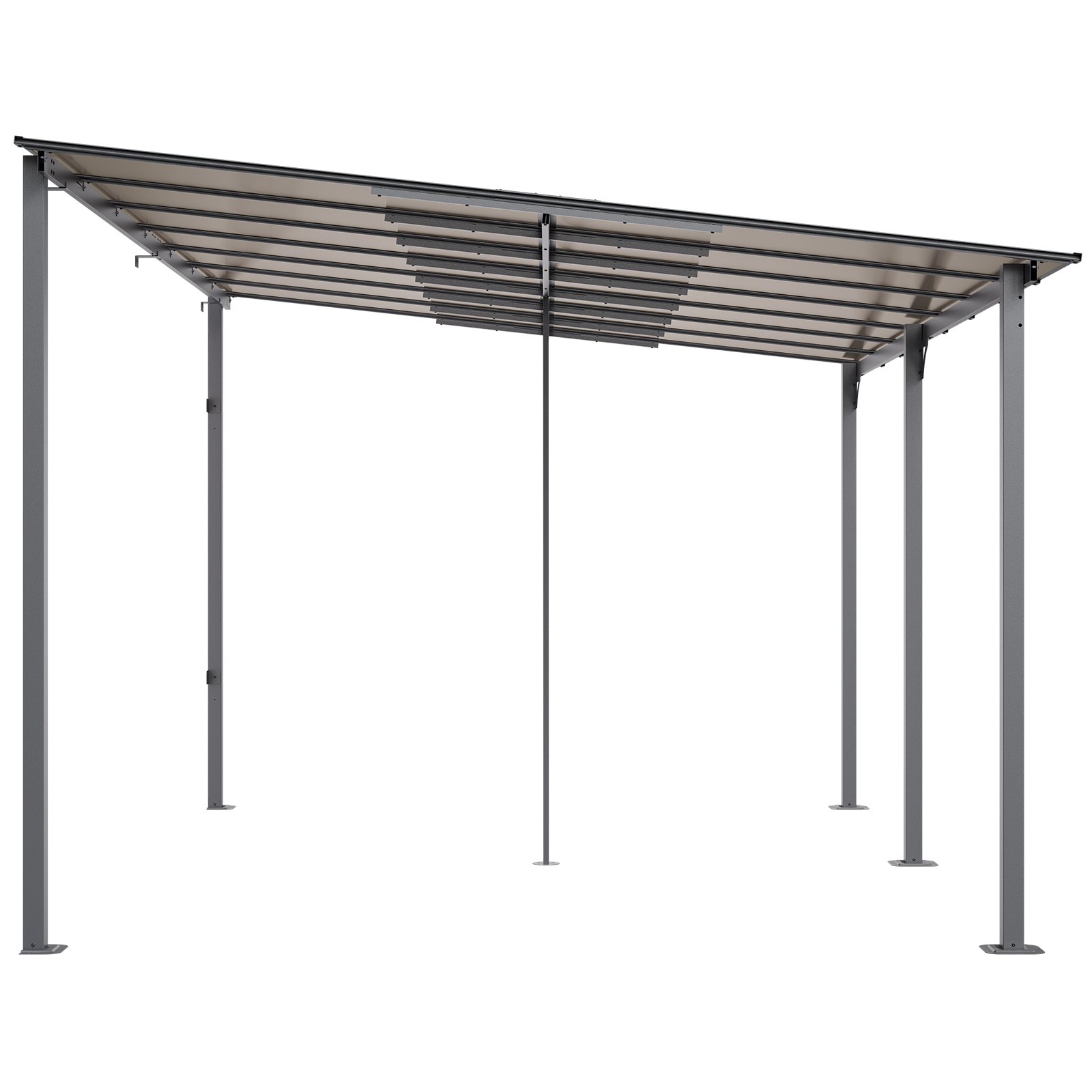 VEVOR Lean to Gazebo for Patio, 10' x 14' Hard Top Gazebo with Aluminum Frame, Wall Mounted & Freestanding Pergola, UV Resistant Polycarbonate Roof, Outdoor Patio Awnings for Deck, Garden and Backyard