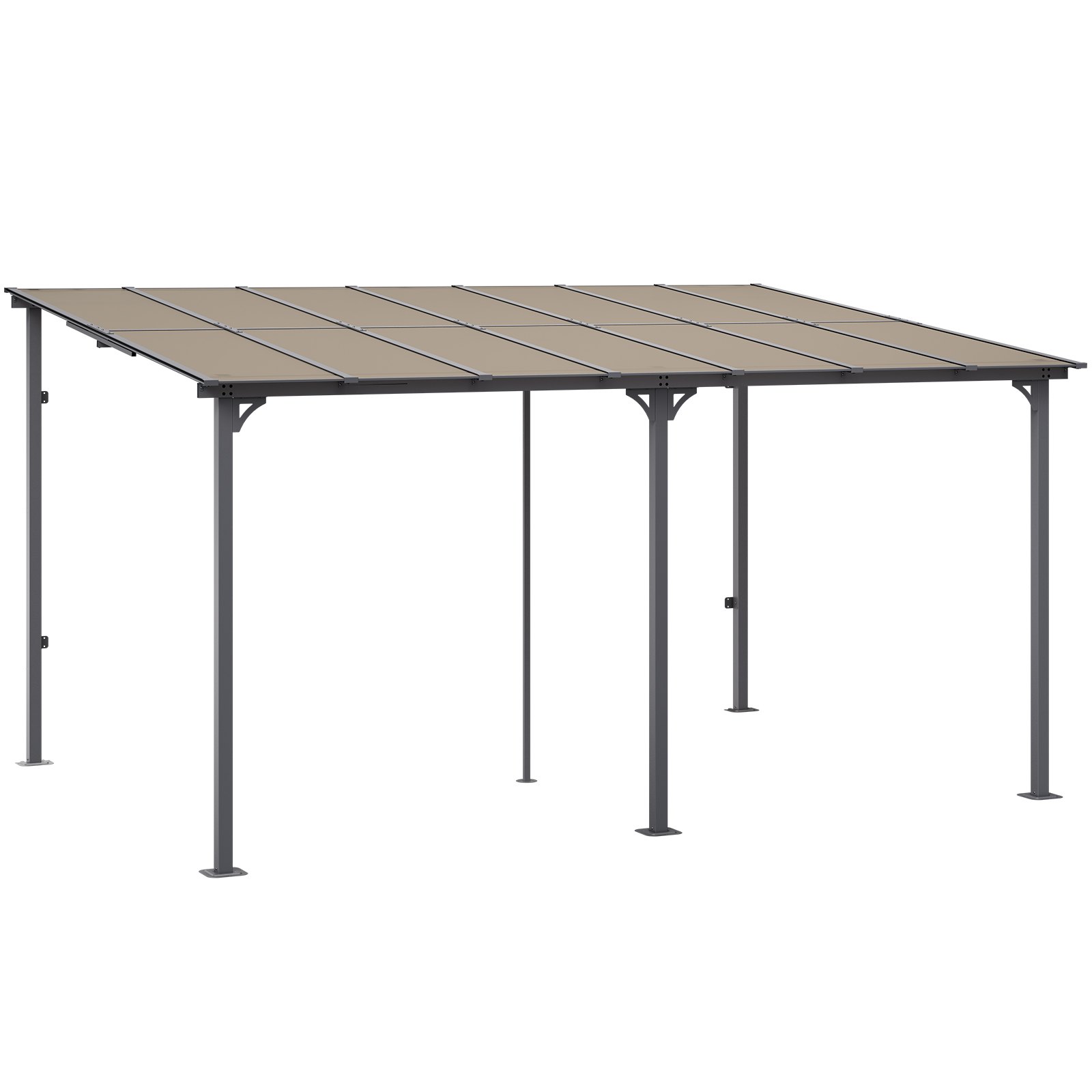 VEVOR Lean to Gazebo for Patio, 10' x 14' Hard Top Gazebo with Aluminum Frame, Wall Mounted & Freestanding Pergola, UV Resistant Polycarbonate Roof, Outdoor Patio Awnings for Deck, Garden and Backyard