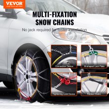 VEVOR Snow Chains Manganese Alloy Steel Traction Snow Tires Chains Silver 2PCS