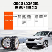 VEVOR Snow Chains Manganese Alloy Steel Traction Snow Tires Chains Silver 2PCS