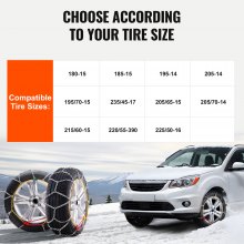 VEVOR Snow Chains Manganese Alloy Steel 2PCS Traction Snow Wheels Chains Silver