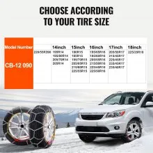 VEVOR Snow Chains Manganese Alloy Steel 2PCS Traction Snow Wheels Chains Silver