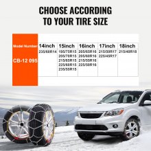 VEVOR Snow Chains Manganese Alloy Steel 2PCS Traction Wheels Chains Silver