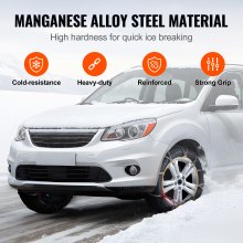 VEVOR Snow Chains Manganese Alloy Steel Traction Wheels Chains Silver 2PCS