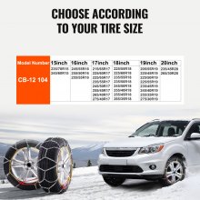 VEVOR Snow Chains Manganese Alloy Steel Traction Wheels Chains Silver 2PCS