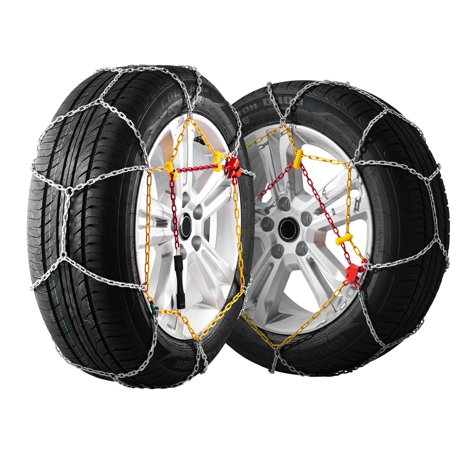 VEVOR 2PCS Snow Chains Manganese Alloy Steel Traction Tire Chains Silver