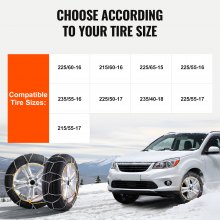 VEVOR 2PCS Snow Chains Manganese Alloy Steel Traction Snow Wheels Chains Silver