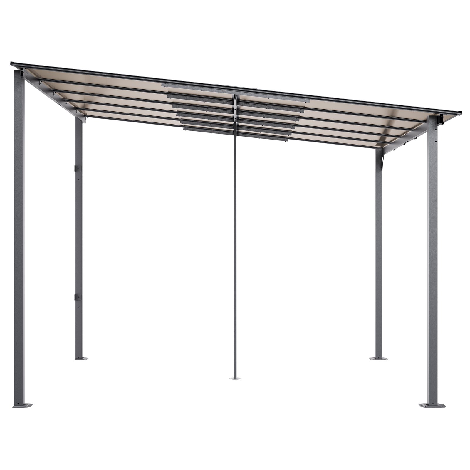VEVOR Lean to Gazebo for Patio, 10' x 10' Hard Top Gazebo with Medal Frame, Wall Mounted & Freestanding Pergola, UV Resistant Polycarbonate Roof, Outdoor Patio Awnings for Deck, Garden and Backyard