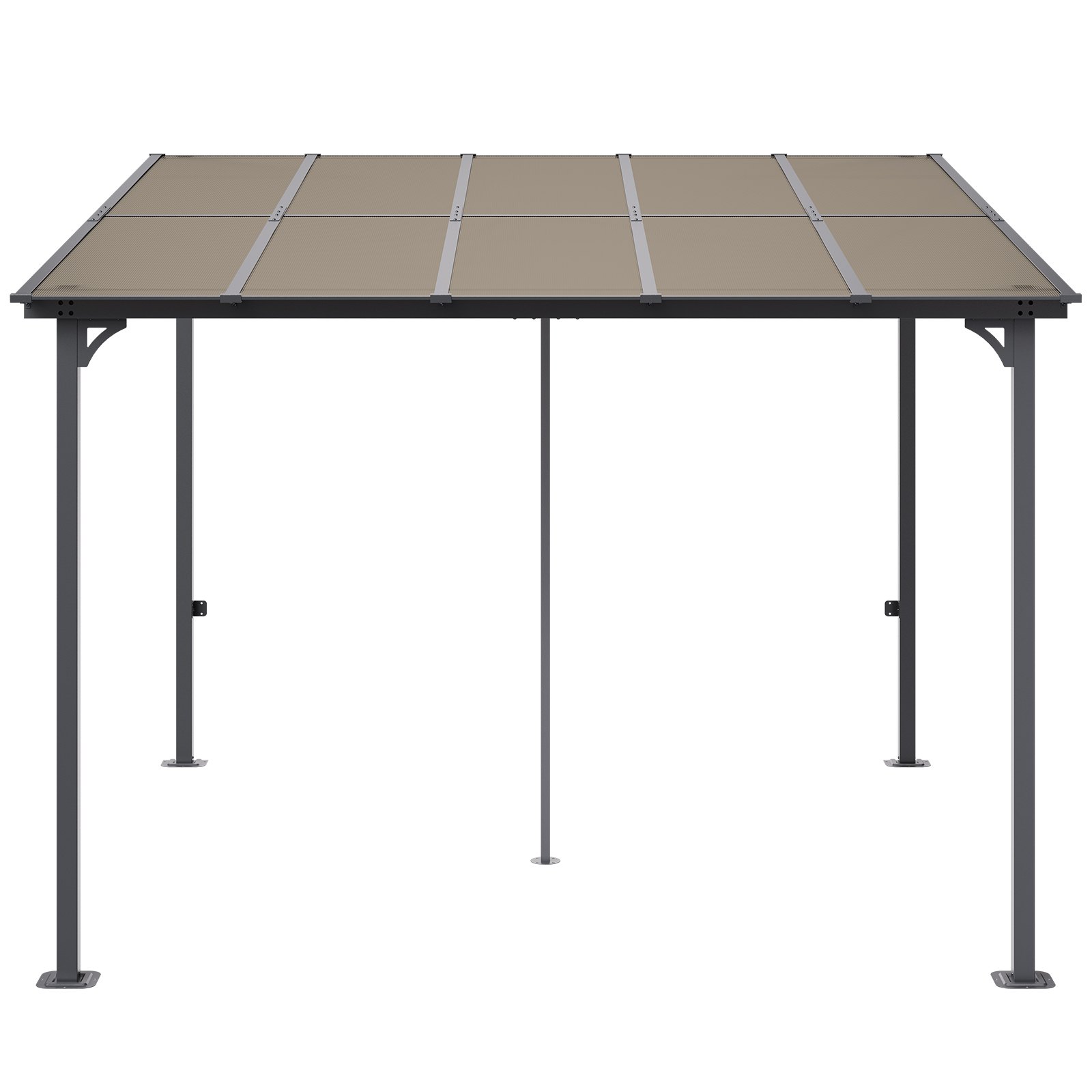 VEVOR Lean to Gazebo for Patio, 10' x 10' Hard Top Gazebo with Medal Frame, Wall Mounted & Freestanding Pergola, UV Resistant Polycarbonate Roof, Outdoor Patio Awnings for Deck, Garden and Backyard