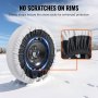 VEVOR 2PCS Thickened Snow Socks for Tires Snow Traction Tire Cover-Medium