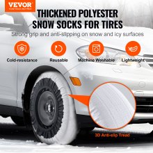 VEVOR 2PCS Thickened Snow Socks for Tires Snow Traction Tire Cover-Medium