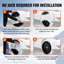 VEVOR 2PCS Thickened Snow Socks for Tires Snow Traction Tire Cover-Medium