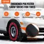VEVOR Thickened Snow Socks for Tires, Polyester Fiber Tire Socks with Elastic Straps, Snow Traction Tire Cover for Car, SUV, Pickup and Truck (Pack of 2)-Extra Large