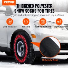 VEVOR 2PCS Thickened Snow Socks for Tires Snow Traction Tire Cover-Extra Large