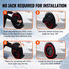 VEVOR 2PCS Thickened Snow Socks for Tires Snow Traction Tire Cover-Extra Large