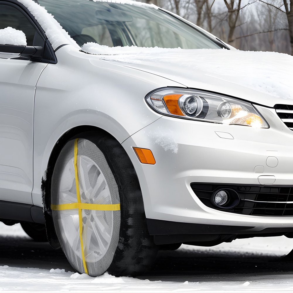 VEVOR Thickened Snow Socks for Tires, Full Coverage Tire Socks with Polyester Fiber, Snow Traction Tire Cover for Car, SUV, Pickup and Truck (Pack of 2)-Large