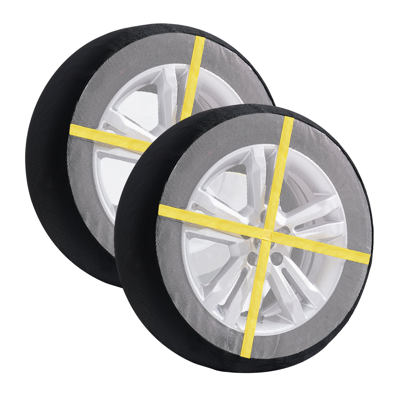 VEVOR Thickened Snow Socks for Tires, Full Coverage Tire Socks with Polyester Fiber, Snow Traction Tire Cover for Car, SUV, Pickup and Truck (Pack of 2)-Large