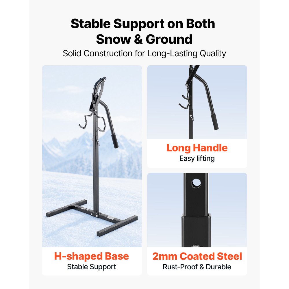 VEVOR Snowmobile Lever Lift Stand, 45.7–83.8 cm Lift Height, 340 kg Capacity, 5-Level Adjustable Height, Heavy-Duty Steel Snowmobile Lift Stand for Easy Maintenance & Repairs, Fits Most Snowmobiles