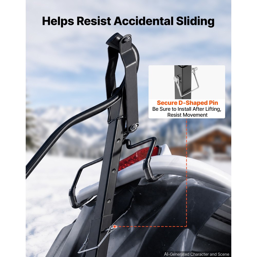 VEVOR Snowmobile Lever Lift Stand, 45.7–83.8 cm Lift Height, 340 kg Capacity, 5-Level Adjustable Height, Heavy-Duty Steel Snowmobile Lift Stand for Easy Maintenance & Repairs, Fits Most Snowmobiles