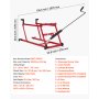 VEVOR Snowmobile Dolly Lift Stand 5.5"-28" Lift Height & Manual Hand Crank, 1000LBS Load Capacity with Wheels, Heavy-Duty Steel Support, Foldable Snowmobile Lifting Stand for Easy Maintenance & Repair