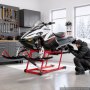 VEVOR Snowmobile Dolly Lift Stand 5.5"-28" Lift Height & Manual Hand Crank, 1000LBS Load Capacity with Wheels, Heavy-Duty Steel Support, Foldable Snowmobile Lifting Stand for Easy Maintenance & Repair