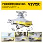 VEVOR t-top boat cover dimensions and specifications with visual examples.