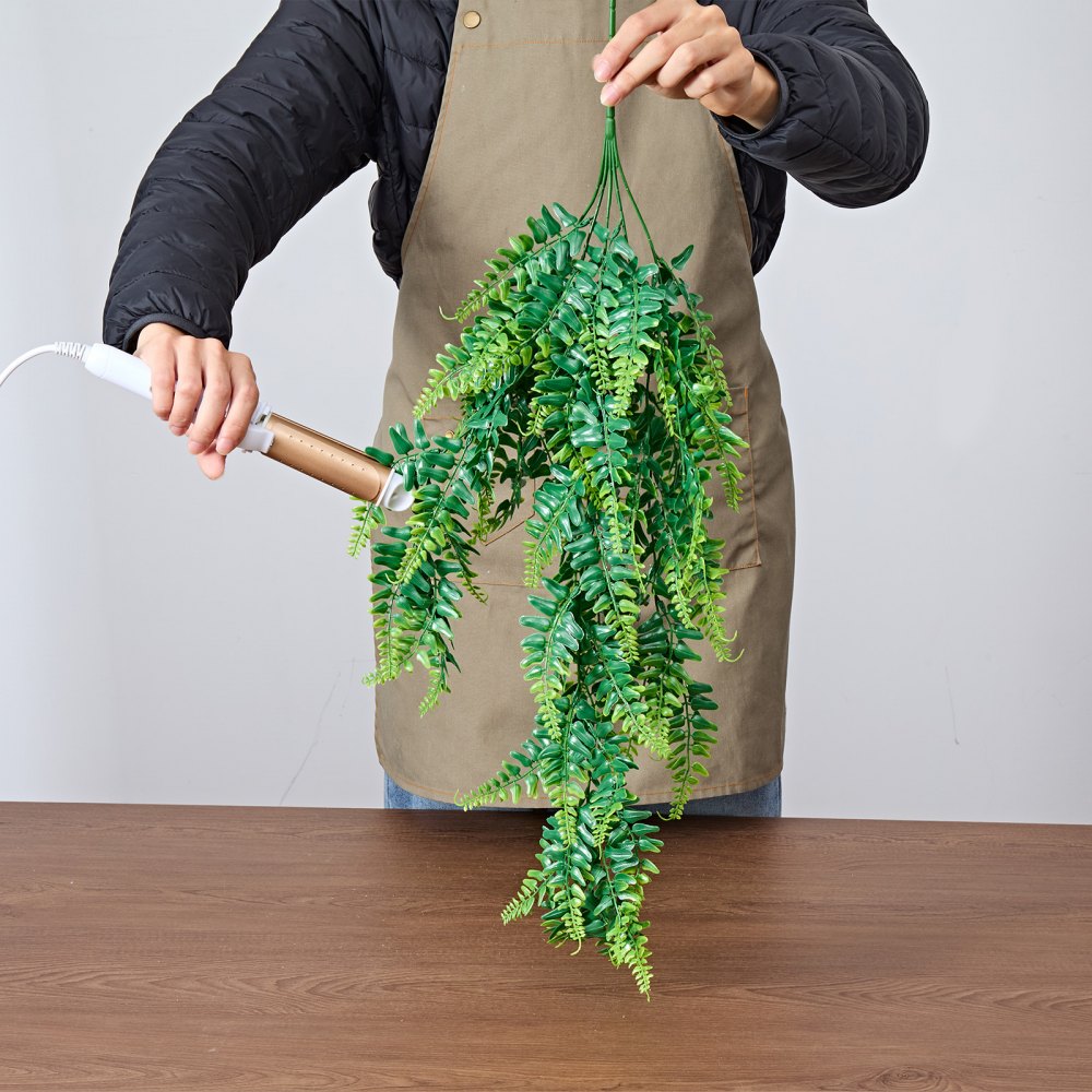 VEVOR Artificial Ferns, 12 Pcs Fake Hanging Boston Fern Bush Plant with 813 mm Hanging Length, Plastic Faux Greenery for Indoor/Outdoor Decor, For Wall, Wedding Party, Home, Porch Garden, No Basket