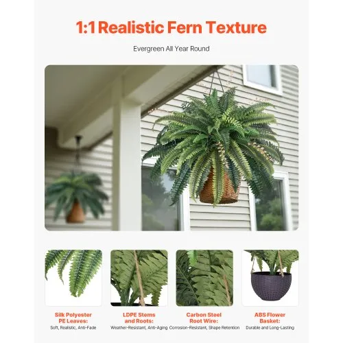 Buisson Artificiel Exterieur Fougère De Boston Artificielle En Pot - Hauteur 48 Cm (avec Pot) - Plante Fausse Givrée Pour Intérieur Et Extérieur Buisson Artificiel Exterieur Fougère De Boston Artificielle En Pot - Hauteur 48 Cm (avec Pot) - Plante Fausse Givrée Pour Intérieur Et Extérieur