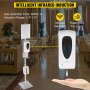 VEVOR Automatic Hand Dispenser Stand 1000ml Infrared Sensing Dispenser 3 Nozzle Modes with Signboard & Tissue Box Hand Dispenser 55''-63'' Height Adjustable for Home Hospital & Public Areas