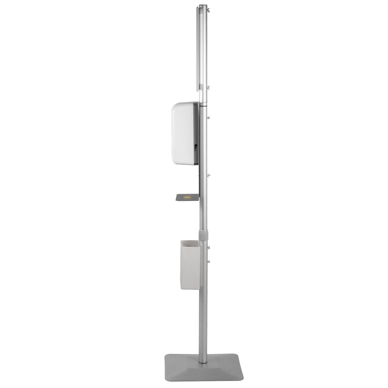 VEVOR Automatic Hand Dispenser Stand 1000ml Infrared Sensing Dispenser 3 Nozzle Modes with Signboard & Tissue Box Hand Dispenser 55''-63'' Height Adjustable for Home Hospital & Public Areas