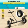 VEVOR Boat Trailer Dolly, 360 lbs Load Capacity Boat Trailer, Hand Dolly Set with 14\" Wheels, Heavy Duty Boat Mover Suitable for Boats Under 15ft, Fishing Boats, Small Motors and Sailing Boats