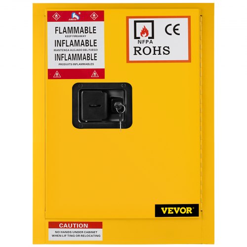 11 Gallon Safety Cabinet 16.9" X 16.9" X 18.1" Hazardous Hinges Manual Hot
