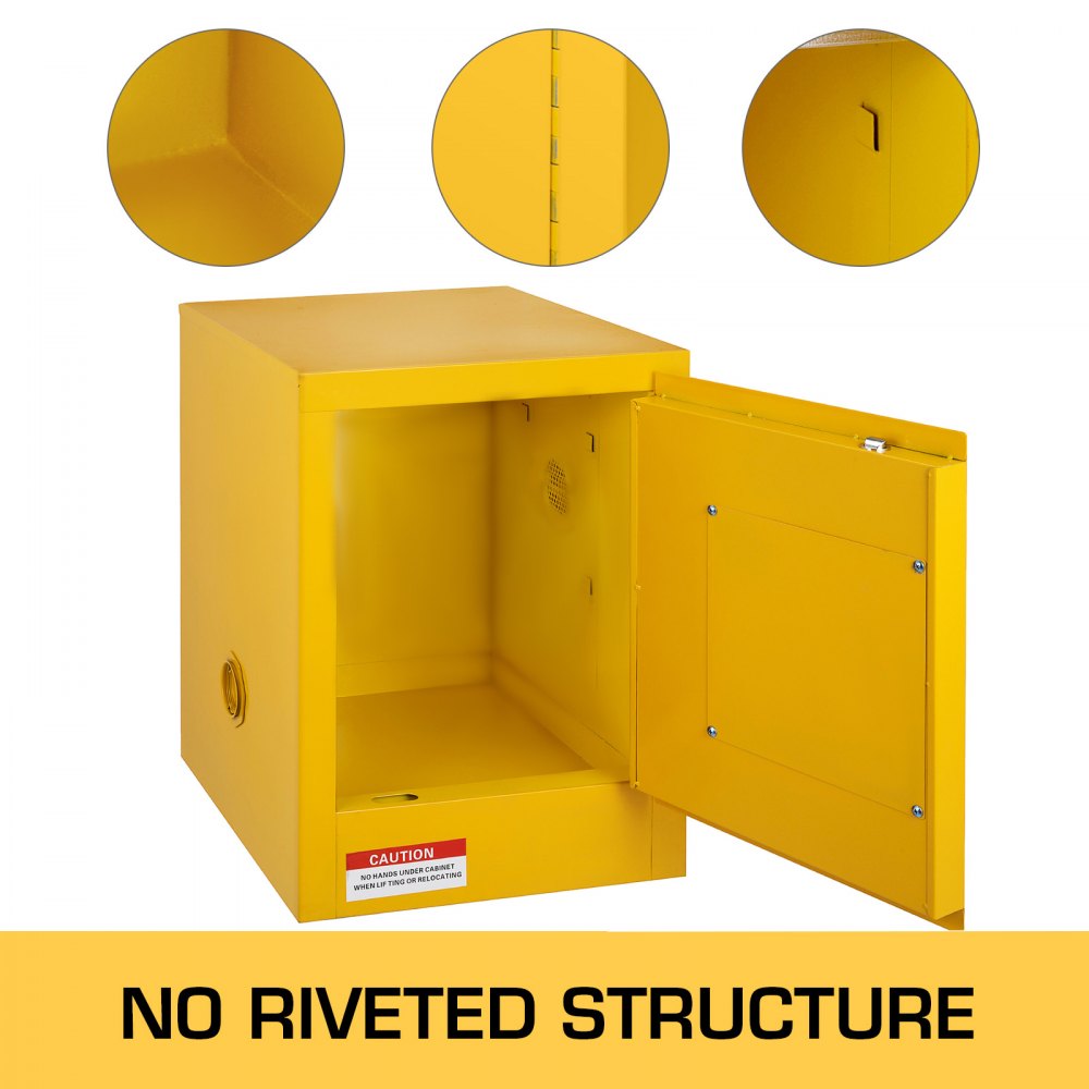 VEVOR 41.6 L Safety Cabinet 42.9 x 42.9 x 46 cm Hazardous Hinges Manual Hot
