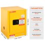 VEVOR Flammable Safety Cabinet, 12 Gal, Cold-Rolled Steel Flammable Liquid Storage Cabinet, 16.9 x 16.9 x 22 in Explosion Proof with 1 Adjustable Shelf 1 Door for Commercial Industrial Use, Yellow