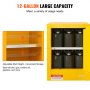 12 Gallon Safety Cabinet for Flammable Liquids Single door and Manual Close Yellow Hazardous Storage