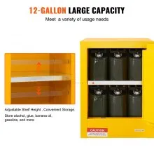 VEVOR 16.9" x 16.9" x 22" Flammable Cabinet Galvanized Steel, Safety Cabinet, Adjustable Shelf Flammable Storage Cabinet, for Commercial Industrial and Home Use