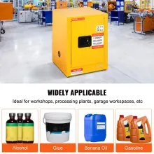 VEVOR 16.9" x 16.9" x 22" Flammable Cabinet Galvanized Steel, Safety Cabinet, Adjustable Shelf Flammable Storage Cabinet, for Commercial Industrial and Home Use